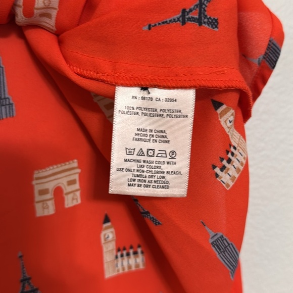 Maeve Paris Print Ruffle Sleeveless Blouse - Picture 5 of 7